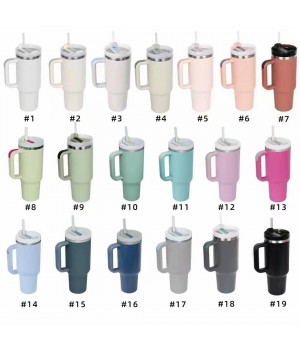 40 oz Stainless Steel Vacuum Insulated Metal Travel Mug Temos Coffee Cup 40oz Tumbler With Handle