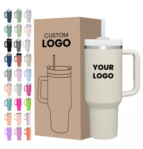 Custom 40Oz 40 Oz H2.0 H1.0 Tumbler Stainless Steel Outdoor Mug Double Wall Vacuum Travel Mugs Wine Tumbler With Handle