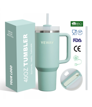 Yeway Wholesale Custom Logo 40Oz Tumblers With Handle Leak-Proof Lid And Insulated Coffee Mug 304 Stainless Steel Travel Mug