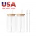 US Warehouse 16oz Can Shaped Glass Tumbler Cups Drinking Glasses with Bamboo Lids and Glass Straw