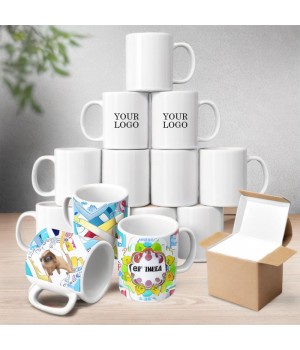 Wholesale Custom Logo Promotion Porcelain Mug Sublimation Blank Unique Luxury Christmas Tea Cup Mugs 11oz Ceramic Mugs