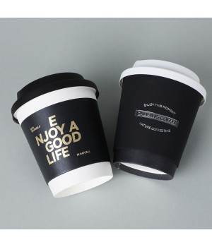 Custom Printed Disposable Paper Coffee Cup 6oz 8oz 10oz 16oz Double Wall Paper Cup