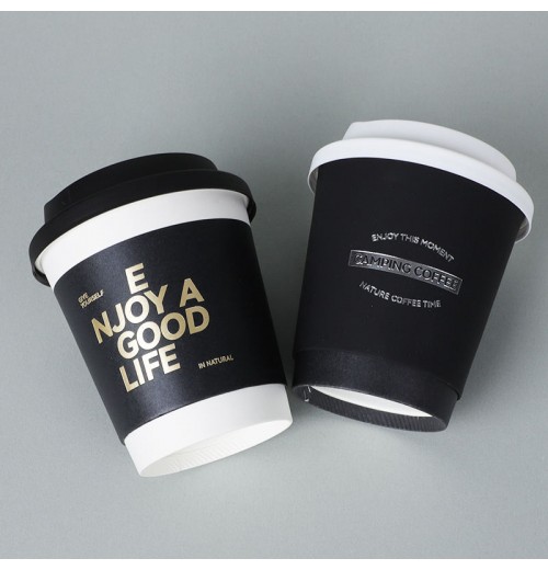 Custom Printed Disposable Paper Coffee Cup 6oz 8oz 10oz 16oz Double Wall Paper Cup