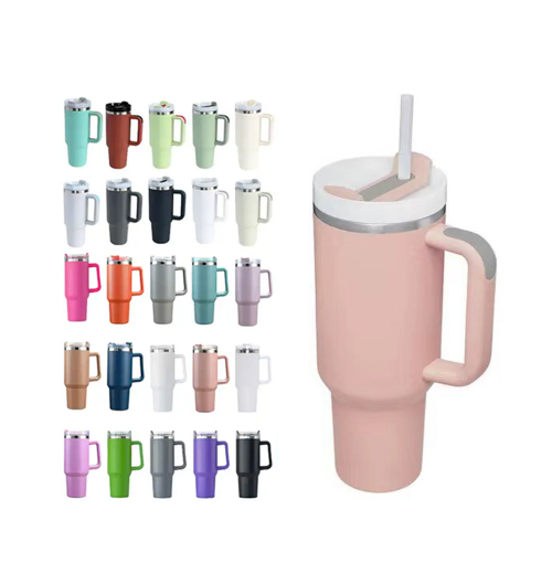 Tumblers wholesale bulk customized 40 oz stainless steel cup double wall insulated thermal 40oz tumbler with handle and straw