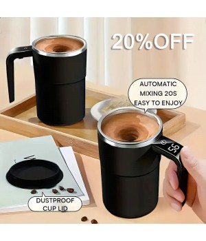 Promotion Gift Self Stirring Coffee Mug Stainless Steel Rechargeable Automatic Magnetic Coffee Cup with LED Display Temperature