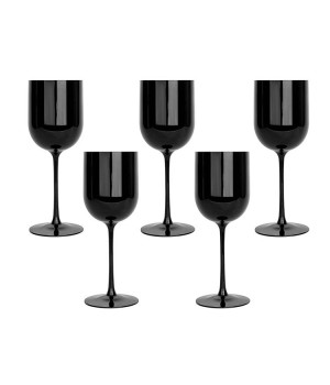 Customizable Food Grade Black Plastic Wine Glass BPA Free Plastic Drinking Cup