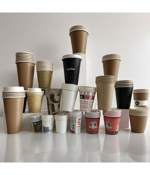 Disposable 4/8/9/10/12 oz Biodegradable Paper Cups Printed Logo Single Wall Hot Drink Cups Parties Takeaways Weddings Office Use